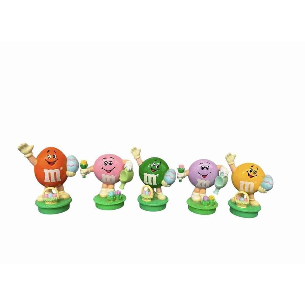 Vintage 90s M&M’s Easter Candy Tube Toppers /Cake Toppers: Lot Of 5